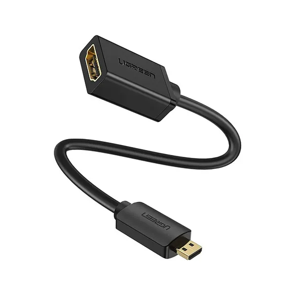 0009_UGREEN-Micro-HDMI-Male-to-HDMI-Female-Adapter-Cable-22cmBlack-1 UGREEN 20134 Micro HDMI Male to Female HDMI Adapter 1080P - Image 1