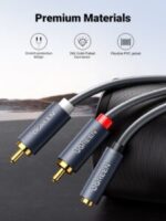 UGREEN 3.5mm to 2×RCA Braided  Audio Cable 1m - Image 3